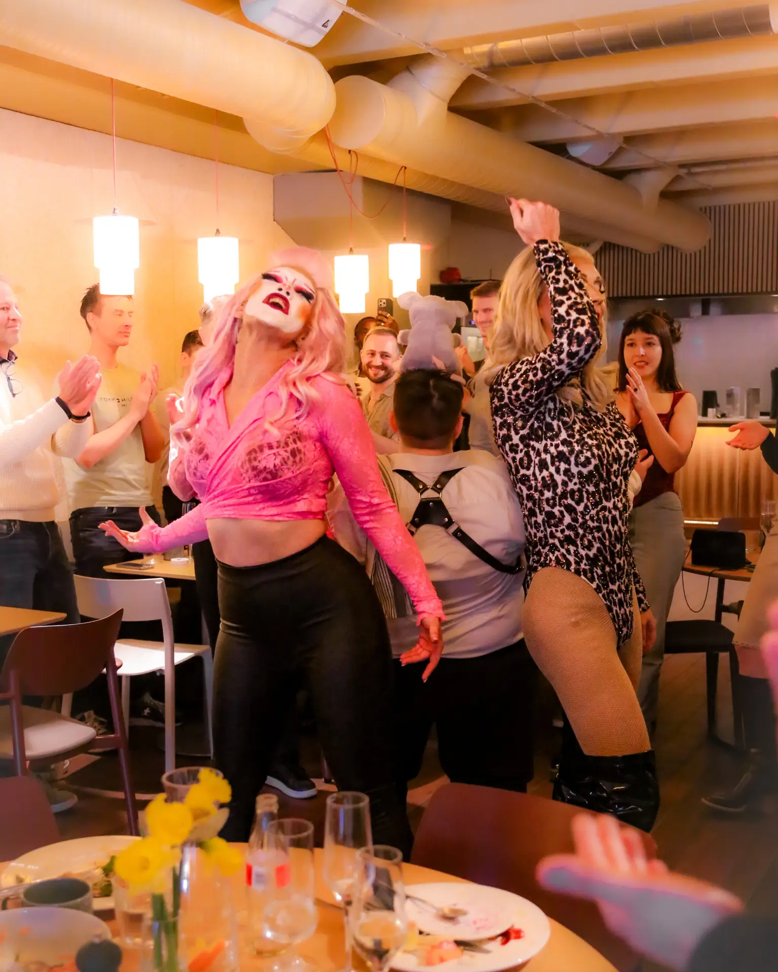 We Are Pink Events inclusive LGBTQ+ experience bringing people together through culture and performance, the images shows The Pink Drag Brunch in Stockholm