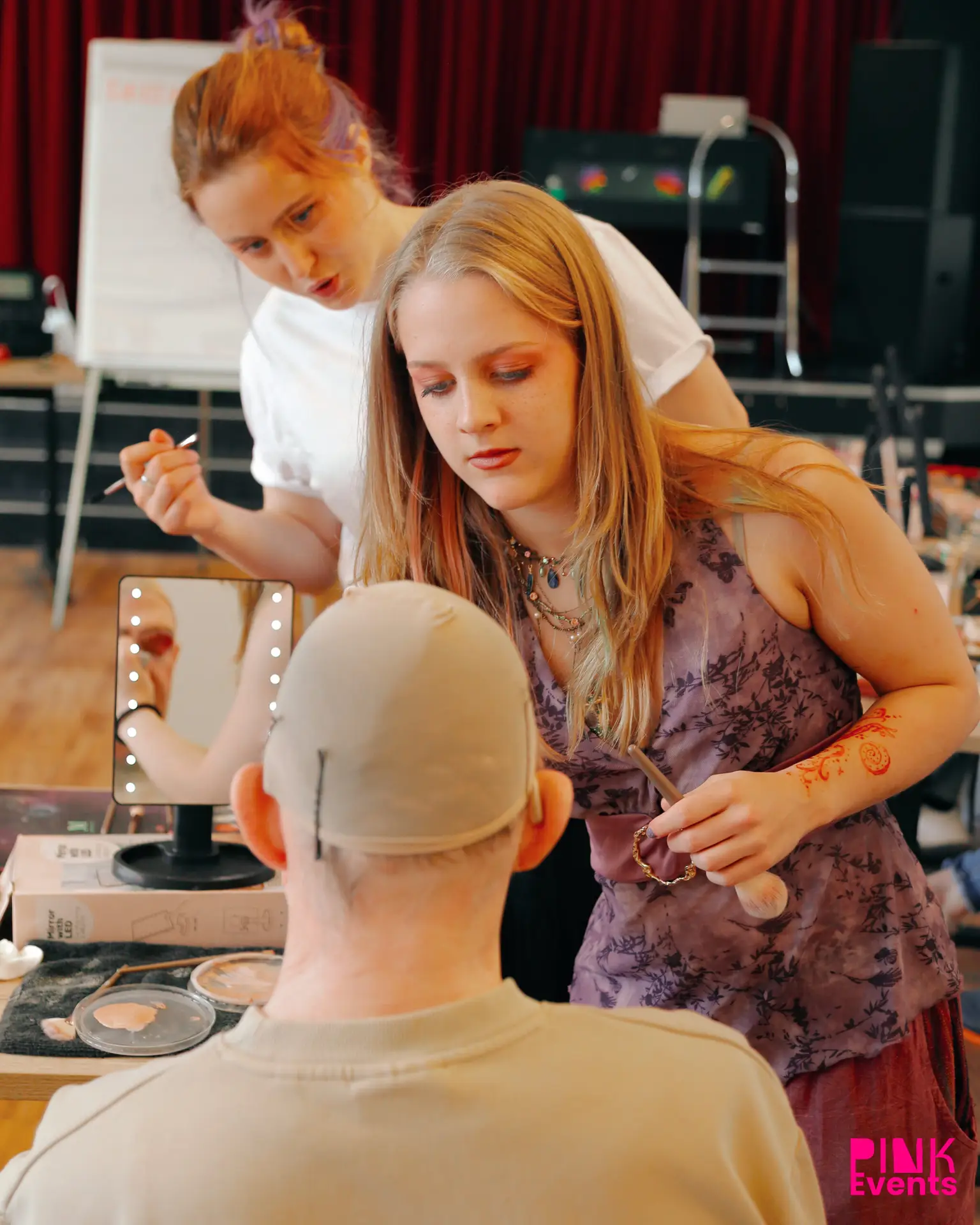 We Are Pink Events organises inclusive queer events, focusing performance art and culture. In this picture we organised a drag make up workshop.